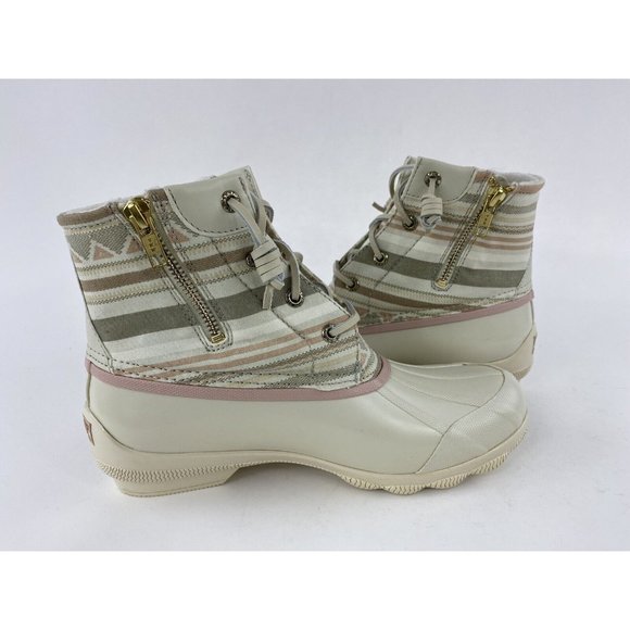 Sperry Top Sider Women's Duck Boots Tan Pink Pattern Syren Gulf Playa STS87057 - Picture 11 of 11